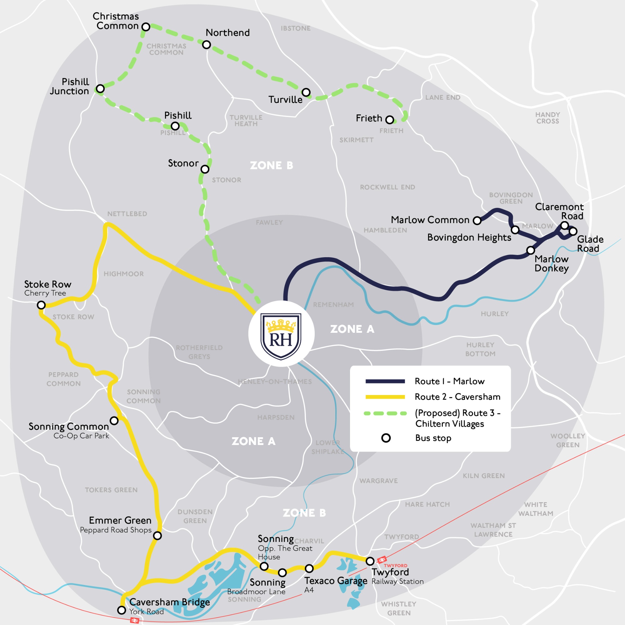 Minibus route map Minibus route map